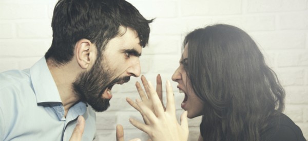 a couple yelling at each other