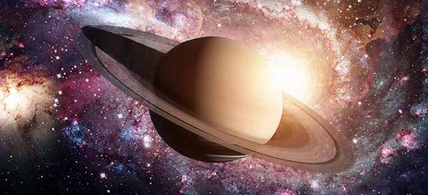 saturn is shown in a concept image of outer space