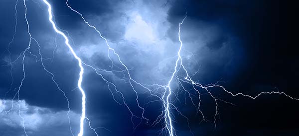 summer storm bringing thunder lightning and rain